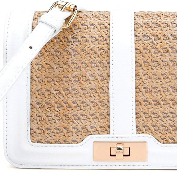 Straw Crossbody Bag Women Summer Beach Purse Woven Handbag Small Capacity - Picture 1 of 9
